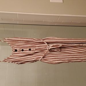 Brown striped cropped jumpsuit